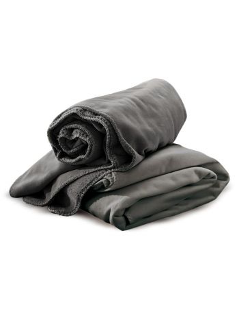 Microfaser Fleece-Decke mit Fellrückseite Cover 8952-12 grafit