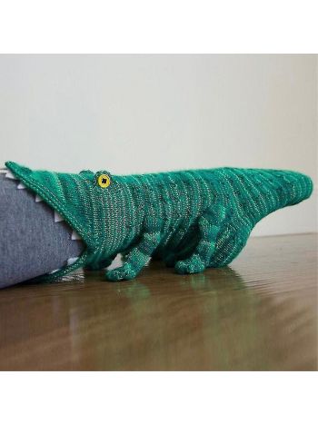 Unisesx Weihnachten gestrickte Krokodilkopf-Socken, lustige warme Socken in der Mitte der Wade
